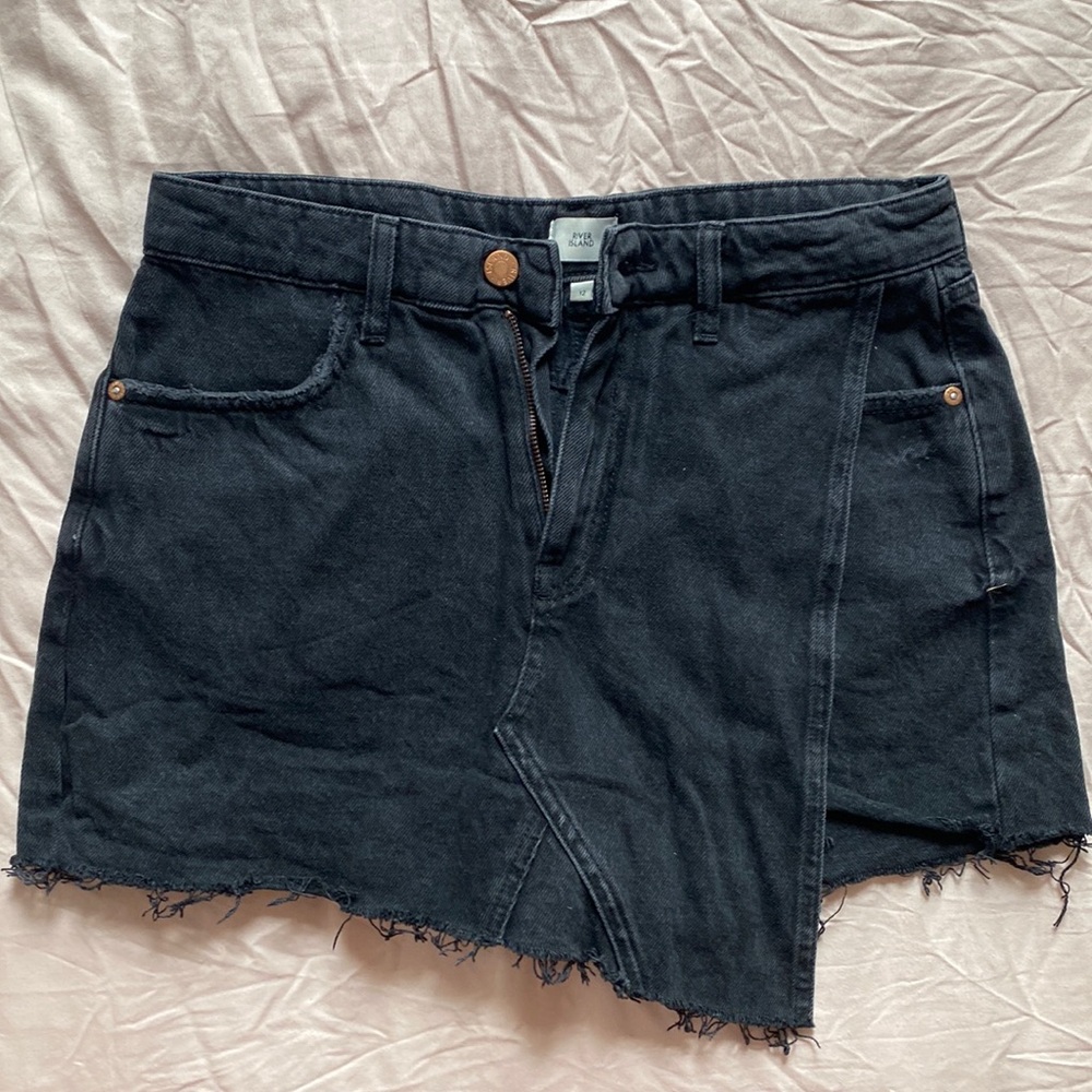 River island denim skort